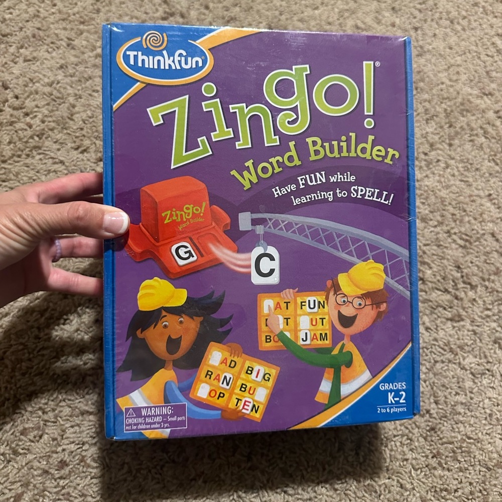 ThinkFun Zingo! Word Builder Game - Purple and Yellow, new, sealed, great gift!